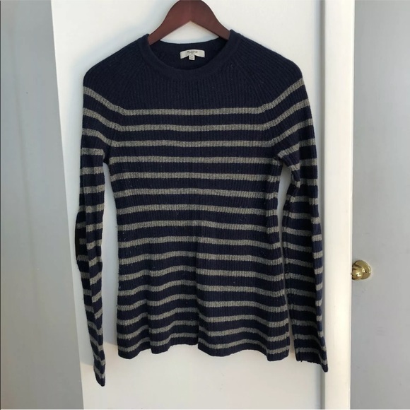 Madewell XS striped sweater elbow patches wool - Picture 5 of 10